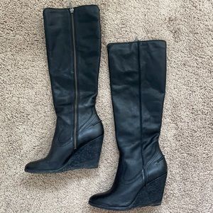 Frye Cece Leather Wedge Tall Boot